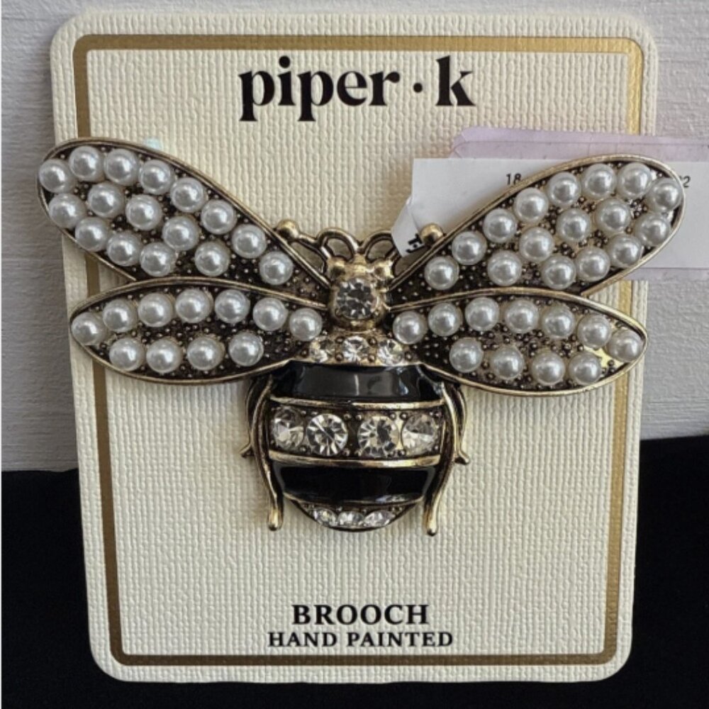 Piper K Hand Painted Bumble Bee/Bee Brooch